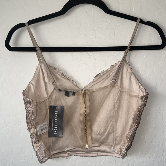 FASHION NOVA Floral Fresh Lace Set in Champagne Sz S High-Low Skirt & Crop Top - Picture 6 of 16